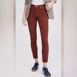 NWT EDWIN Women’s Pixie Mid Rise Corduroy Skinny Pants Jeans Spice Brown - 30”